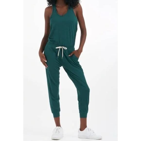 Vuori Lux Jumpsuit Jade Heather Emerald Teal Green Atheltic Women's Small 4-6 - Picture 1 of 14